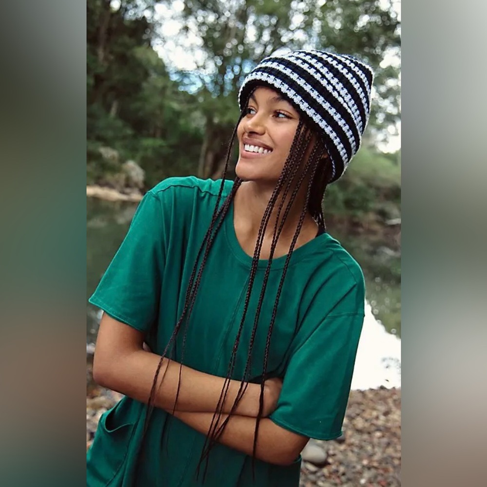 NWT Free People Stripe Beanie